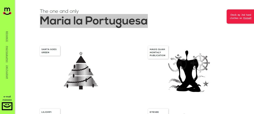 portfolio examples maria la portugeusa screenshot