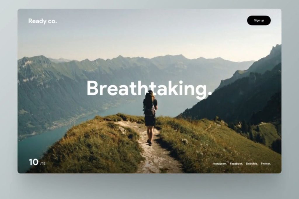 Stunning website design showcasing infinite scrolling.