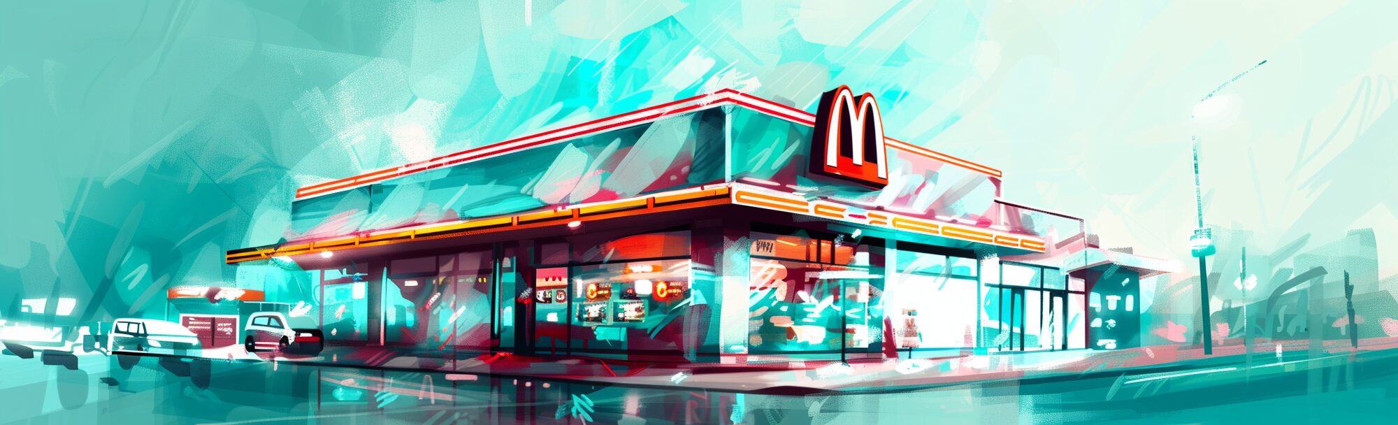 a scene of a mcdonald's restaurant