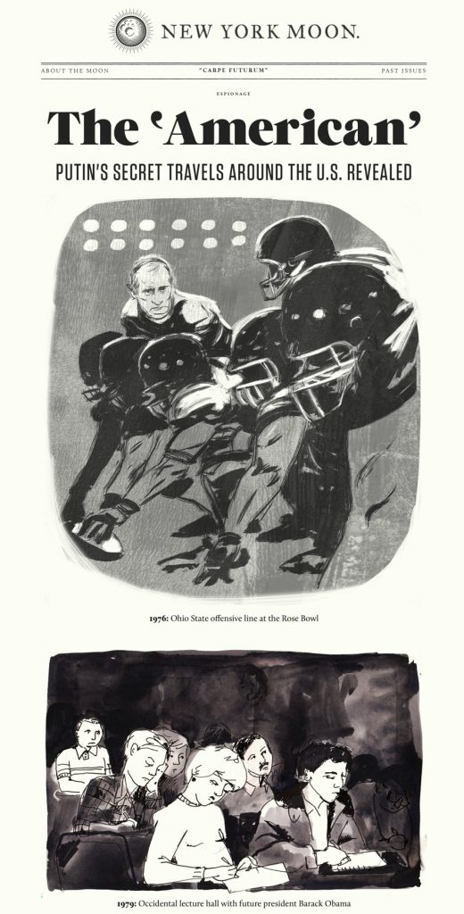 example of vintage looking website design screenshot new york moon