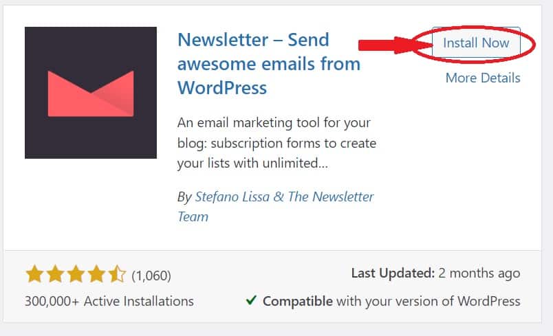 install newsletter plugin