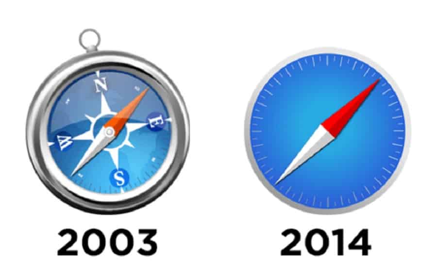 old and new safari logos
