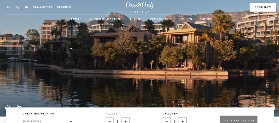 one and only cape town hotel website design ideas