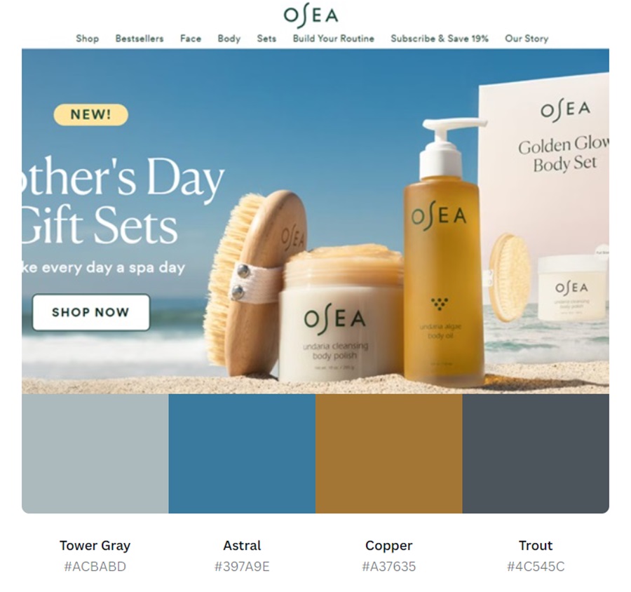 Osea website color palette generator screenshot