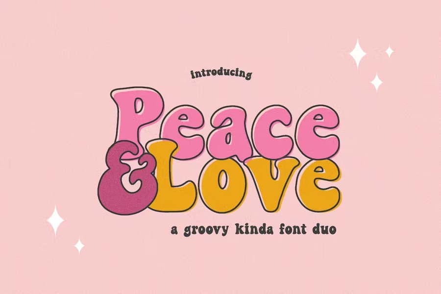peace and love 60s typeface