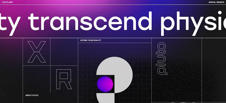 screenshot of pluto website