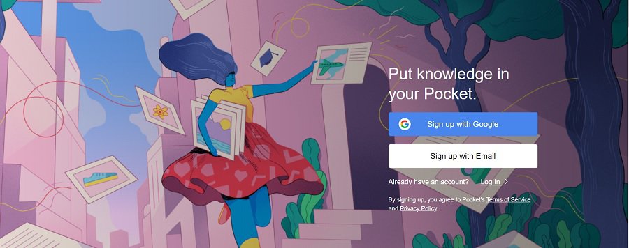 screenshot of pocket