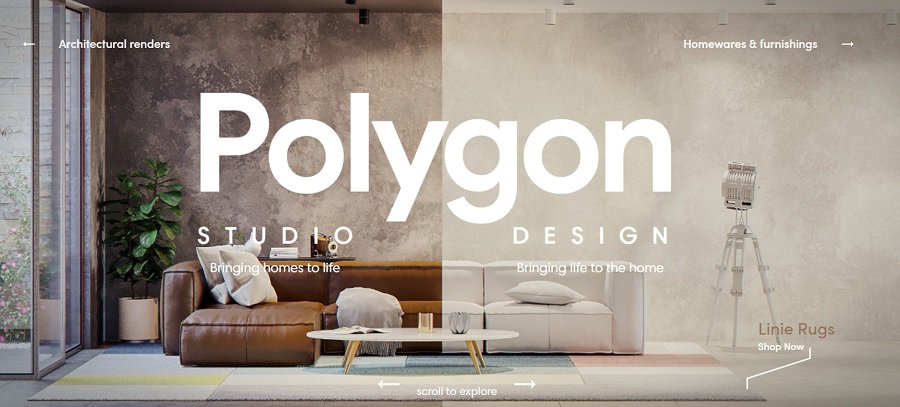 screenshot of polygon studio website