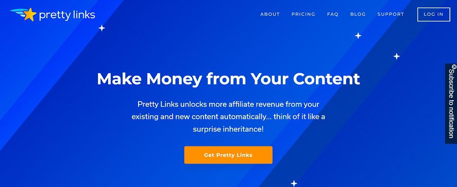 pretty links screenshot