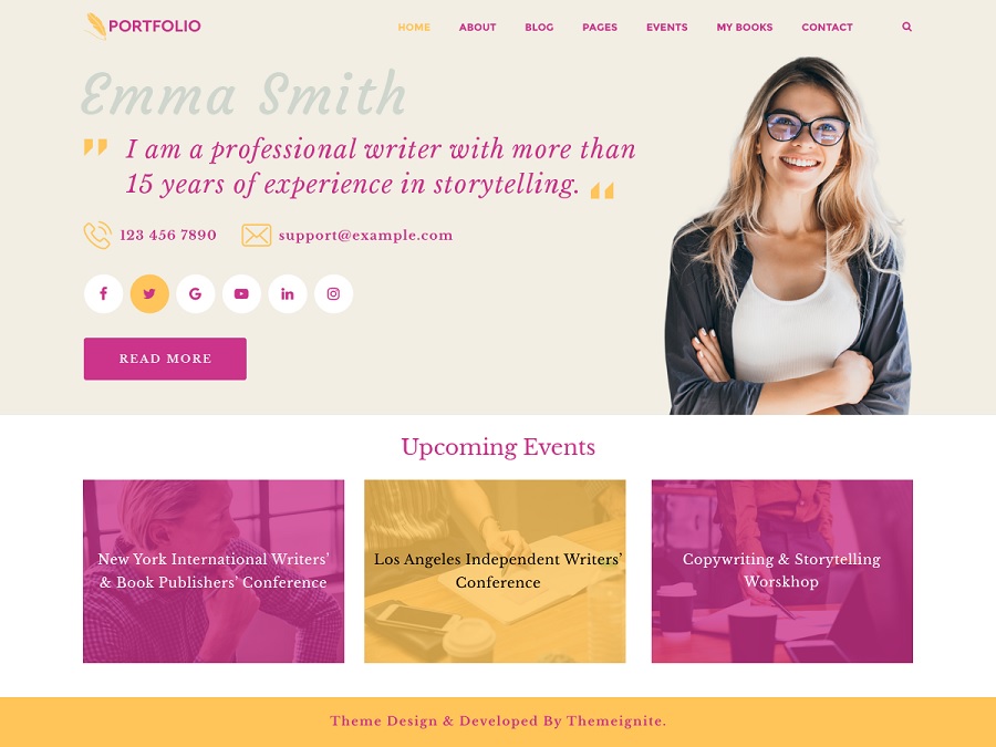 screenshot of prime portfolio resume