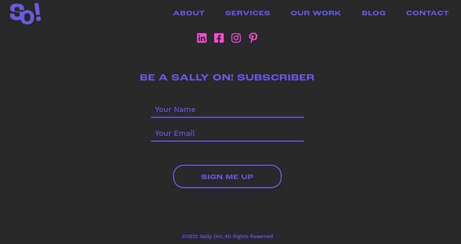 sally on parts of a website