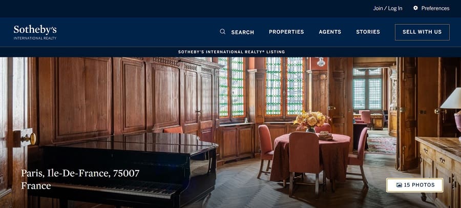 screenshot of sotheby's international realty