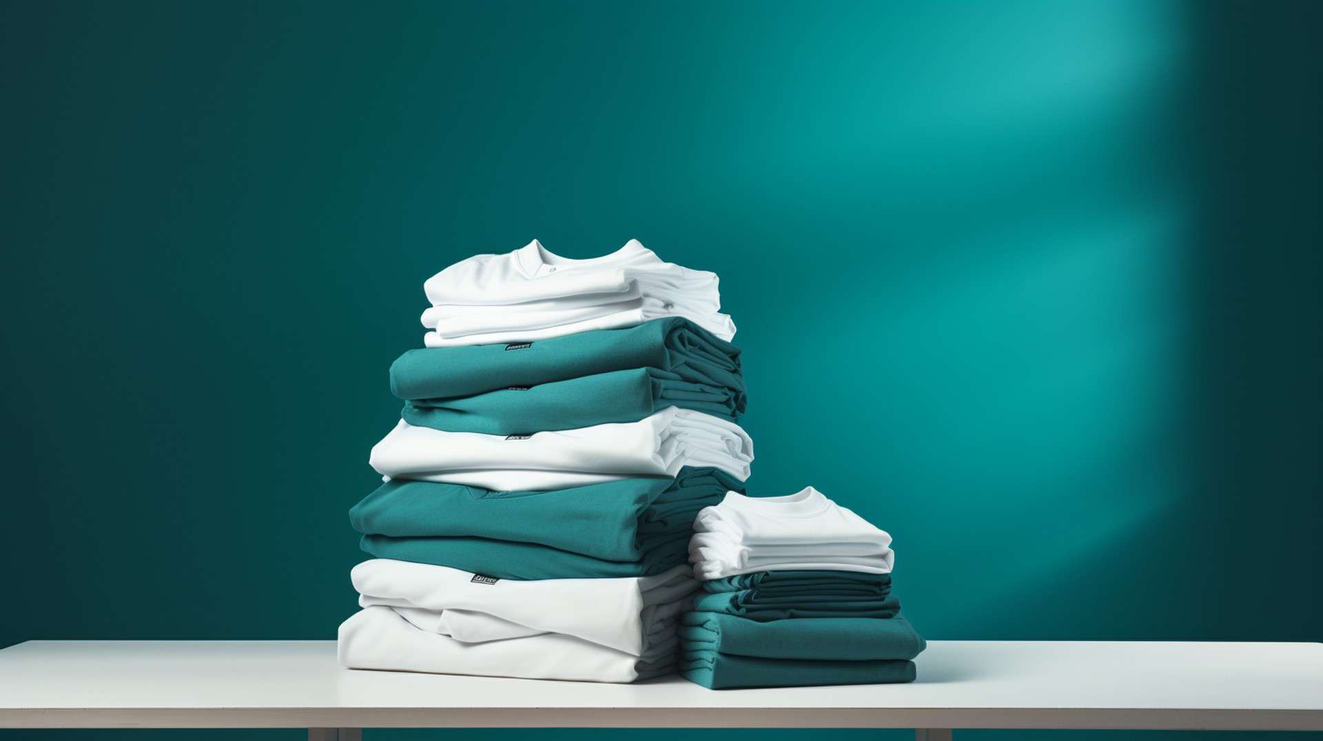 stacks_of_folded_t-shirts_on_a_table_in_a_realist_f3877419-16af-402d-8880-6c22f3a4a700