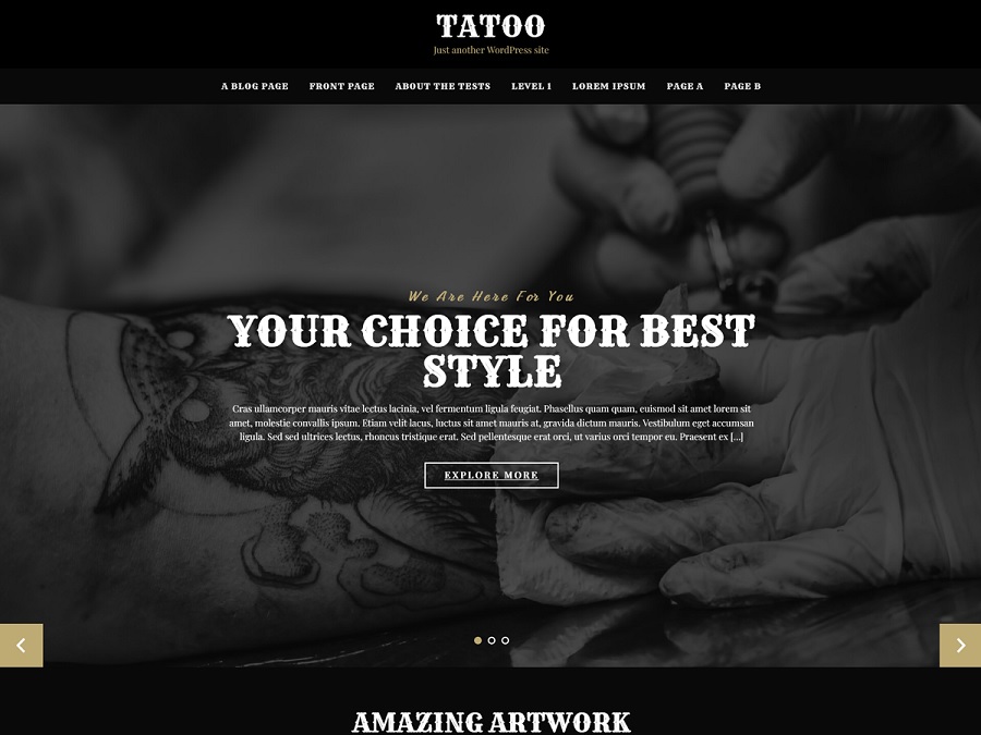 Designerly choice for tattoo artist WordPress Theme