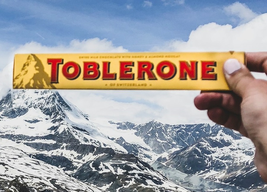 image showing a toblerone candy bar and the hidden message in logo
