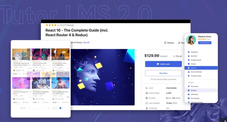 tutor lms screenshot