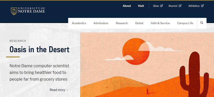 screenshot university of notre dame