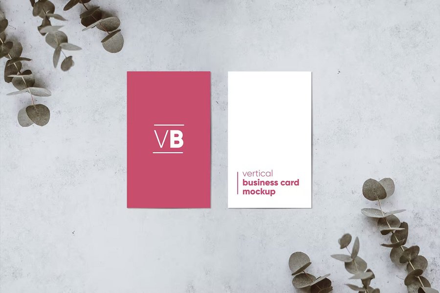 vertical business card mockup example