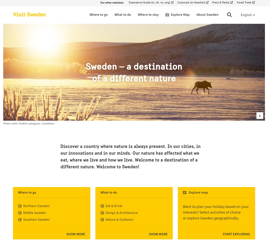visit sweden website screenshot
