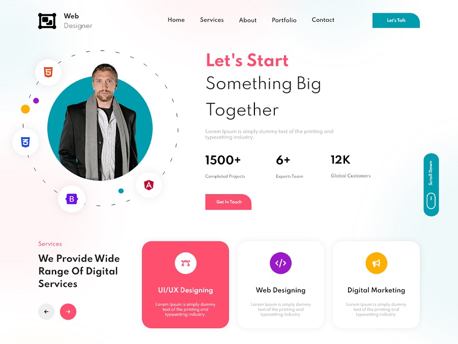 screenshot of web designer, which can be used as an option for web developer themes