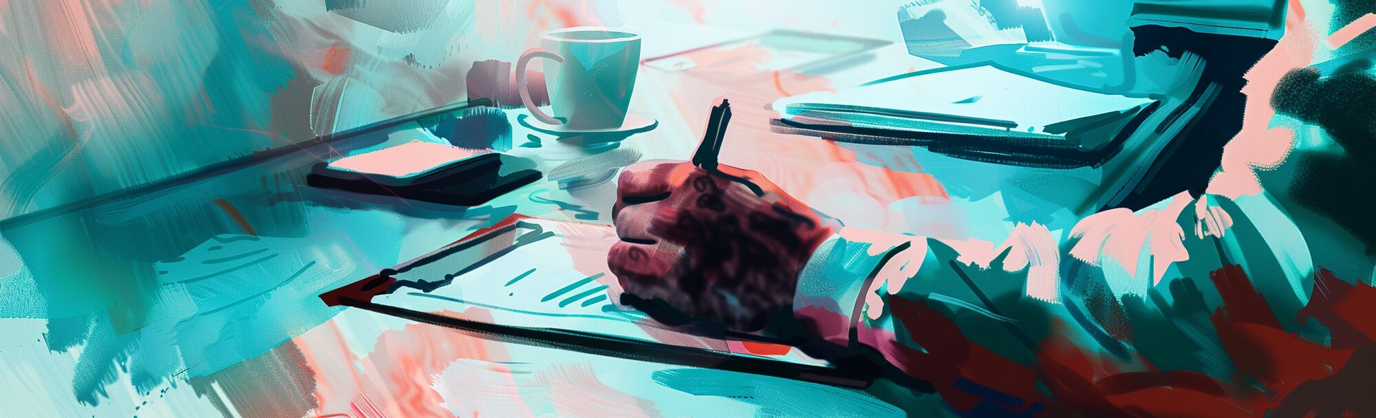 a man's hand holding a pen and writing on a piece of paper