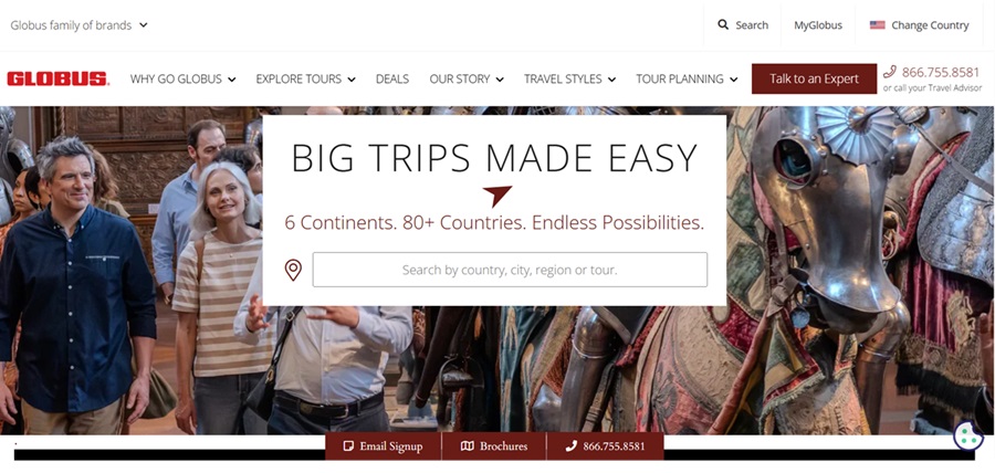 globus website screenshot