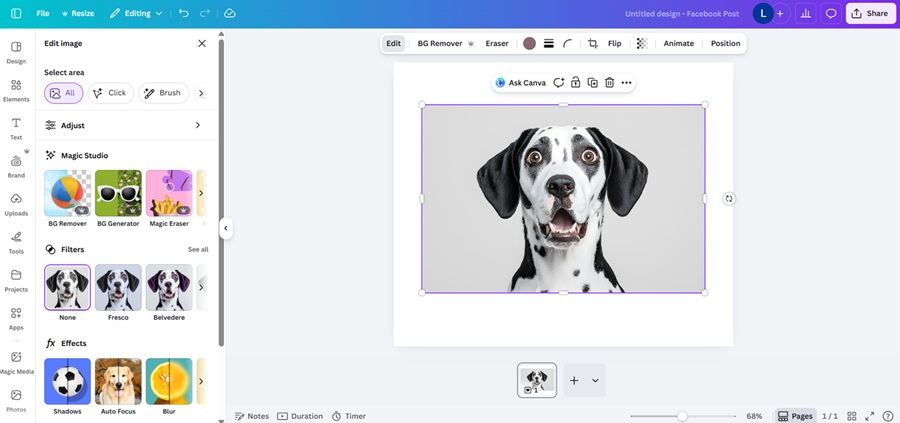 canva's magic grab screenshot