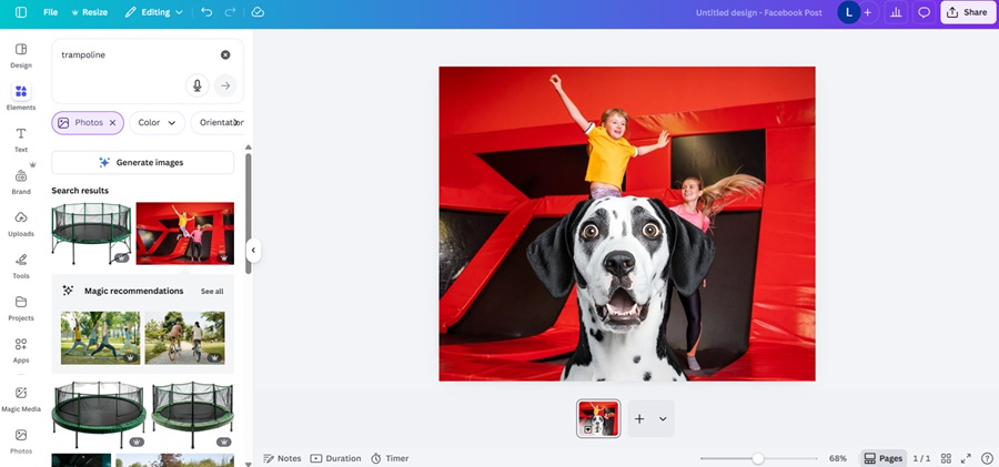 canva's magic grab screenshot