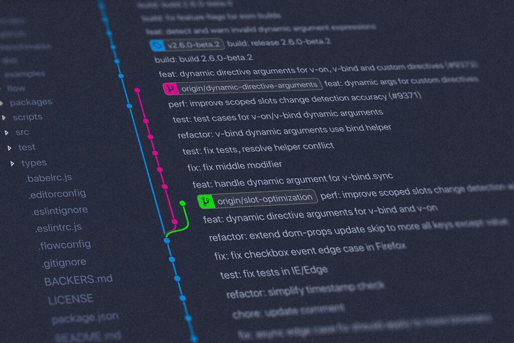 close-up screenshot of a Git interface