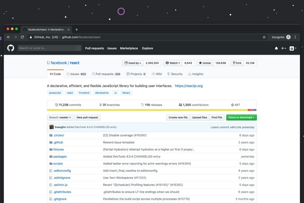 a sreenshot of a GitHub repository page