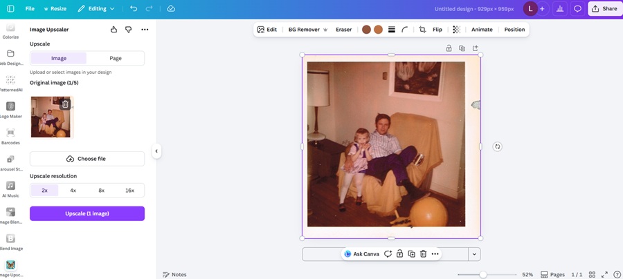canva image upscaler original image example