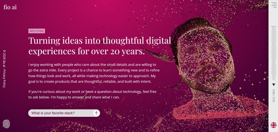 fio.ai example of purple website - purple red