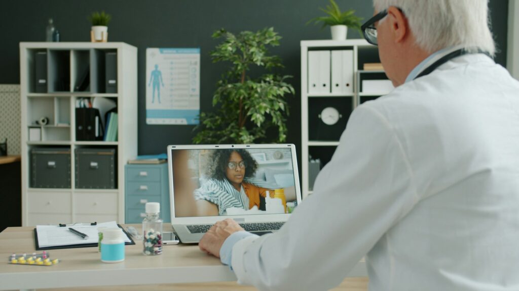 doctor and patient consultation online via telemedicine