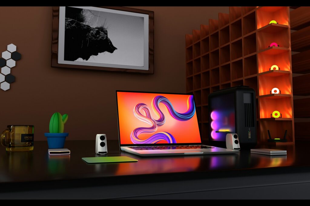 photo of a work desk with a laptop