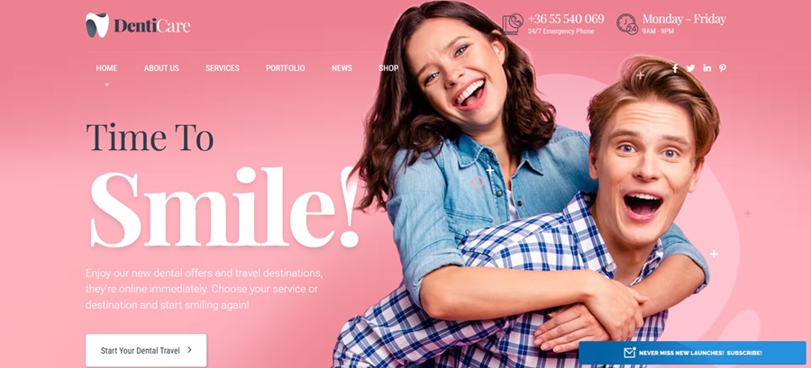 denticare wordpress theme screenshot