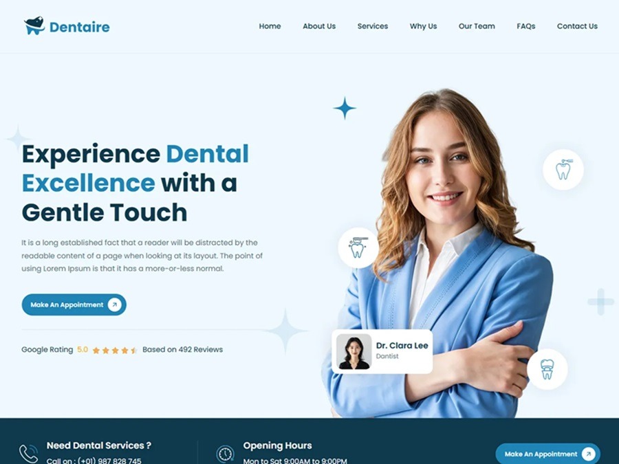 dentaire dentist wordpress theme screenshot