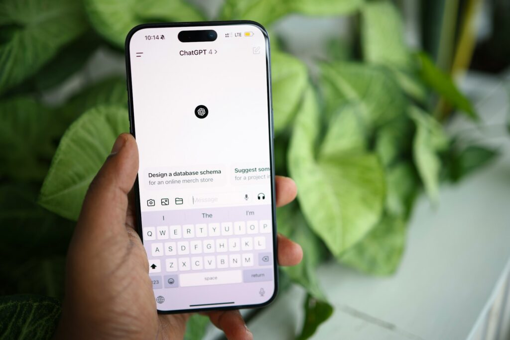 Mobile phone with ChatGPT app