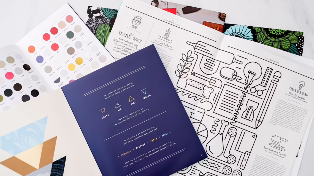 Brand illustrations and color palettes