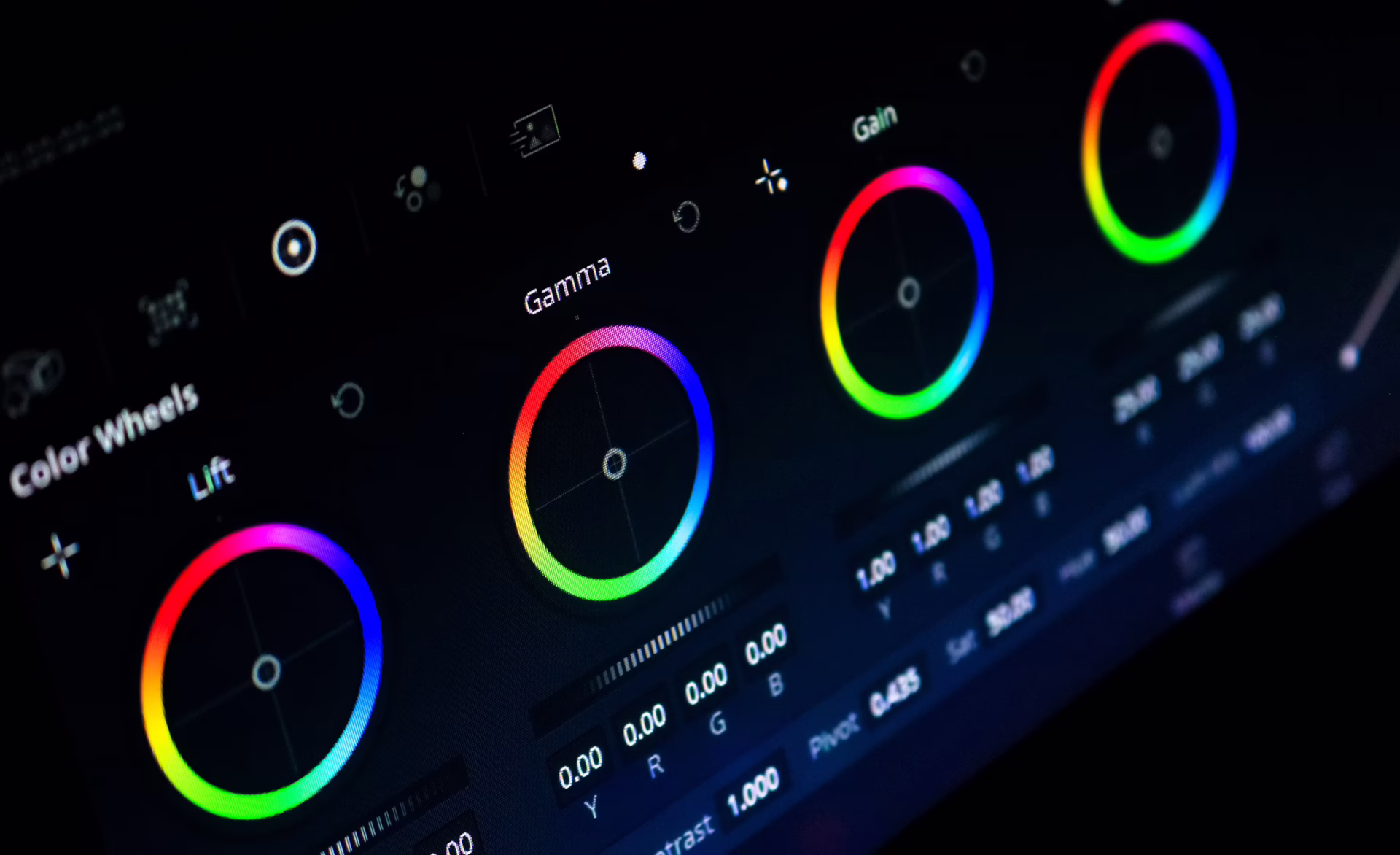 Color wheels on editing software