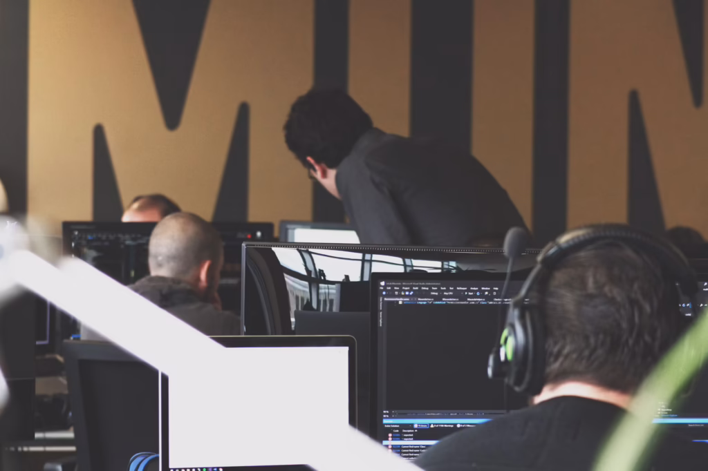 Person assisting with computer