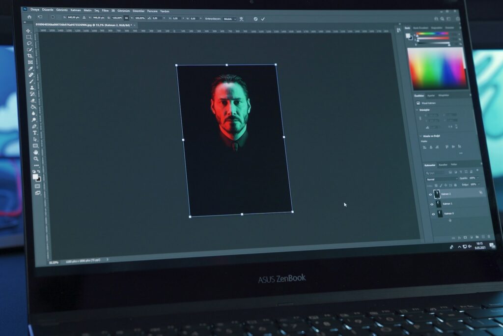 Editing photo of a man in Photoshop