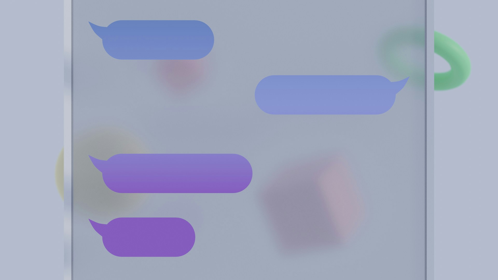 Blank SMS messages on a clear background