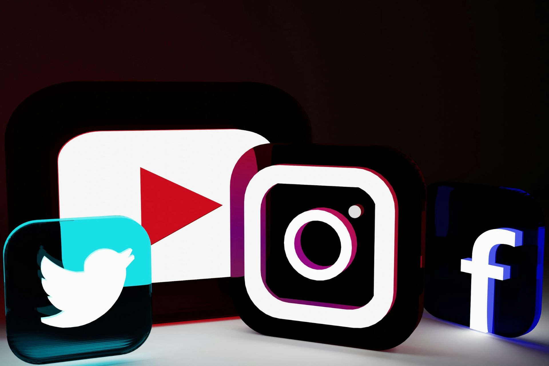 social media platforms displayed on a table