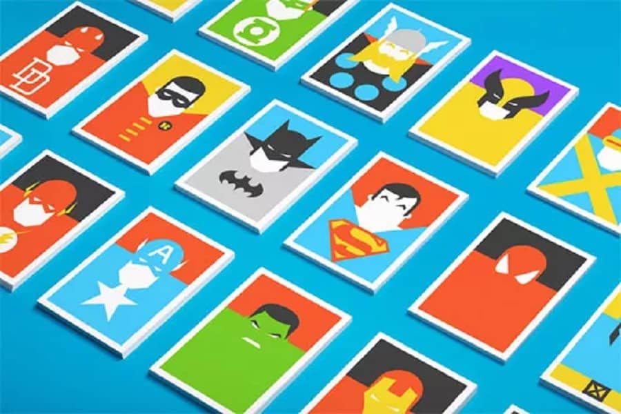 superhero postcards