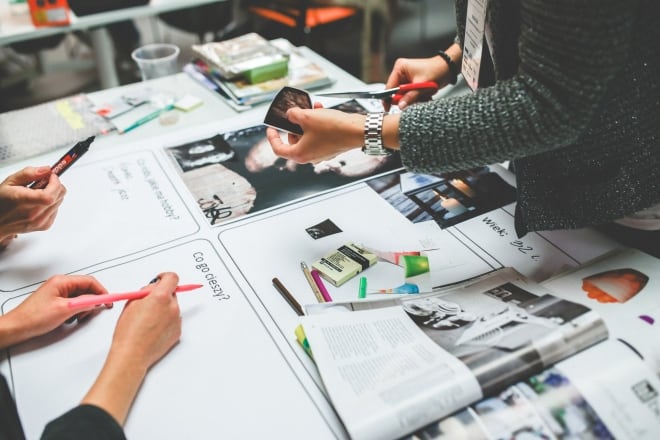 women creating a business plan