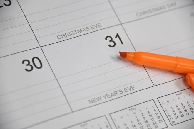 highlighter on calendar