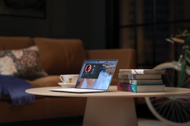 laptop sitting on table