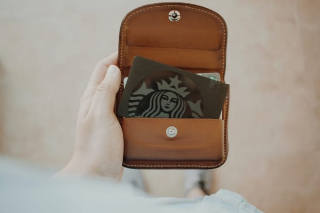 starbucks card in wallet