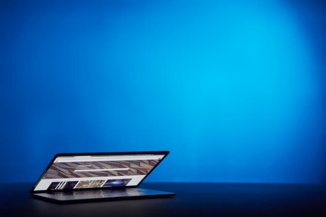 half opened laptop