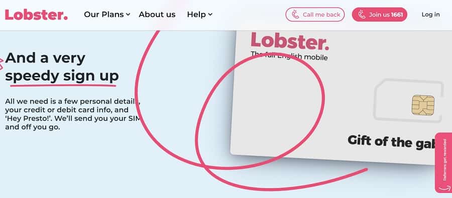 lobster screenshot pink and blue